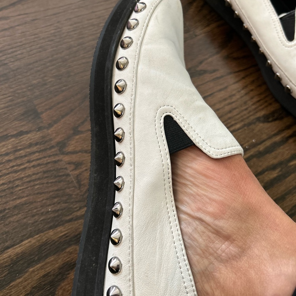 White Prada loafers